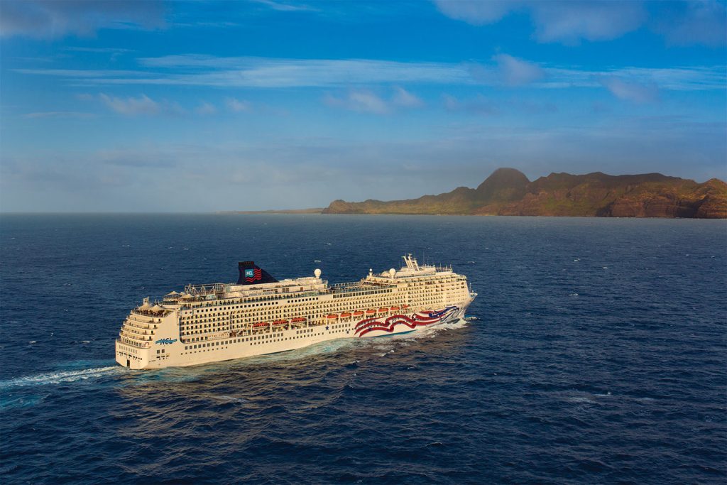 Norwegian Cruise Line Pride of America cruise ship off the coast of Hawaii